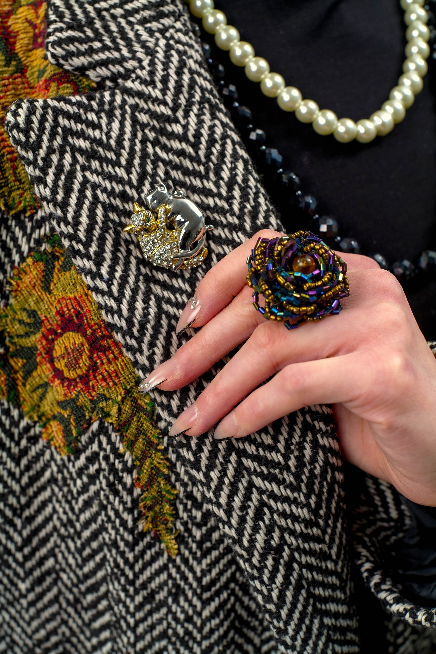 Seed Beads Flower Ring