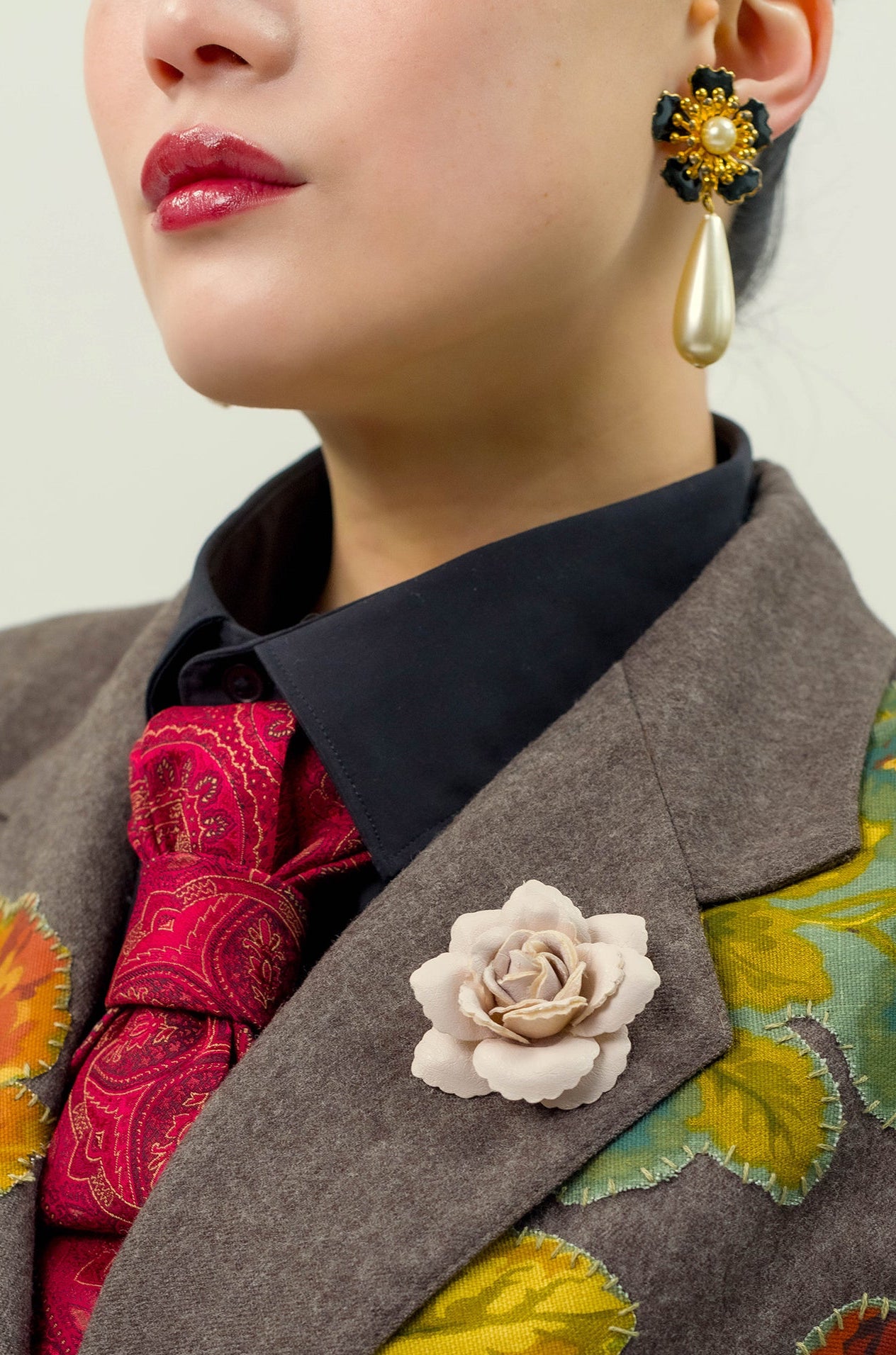 Black Floral Earrings