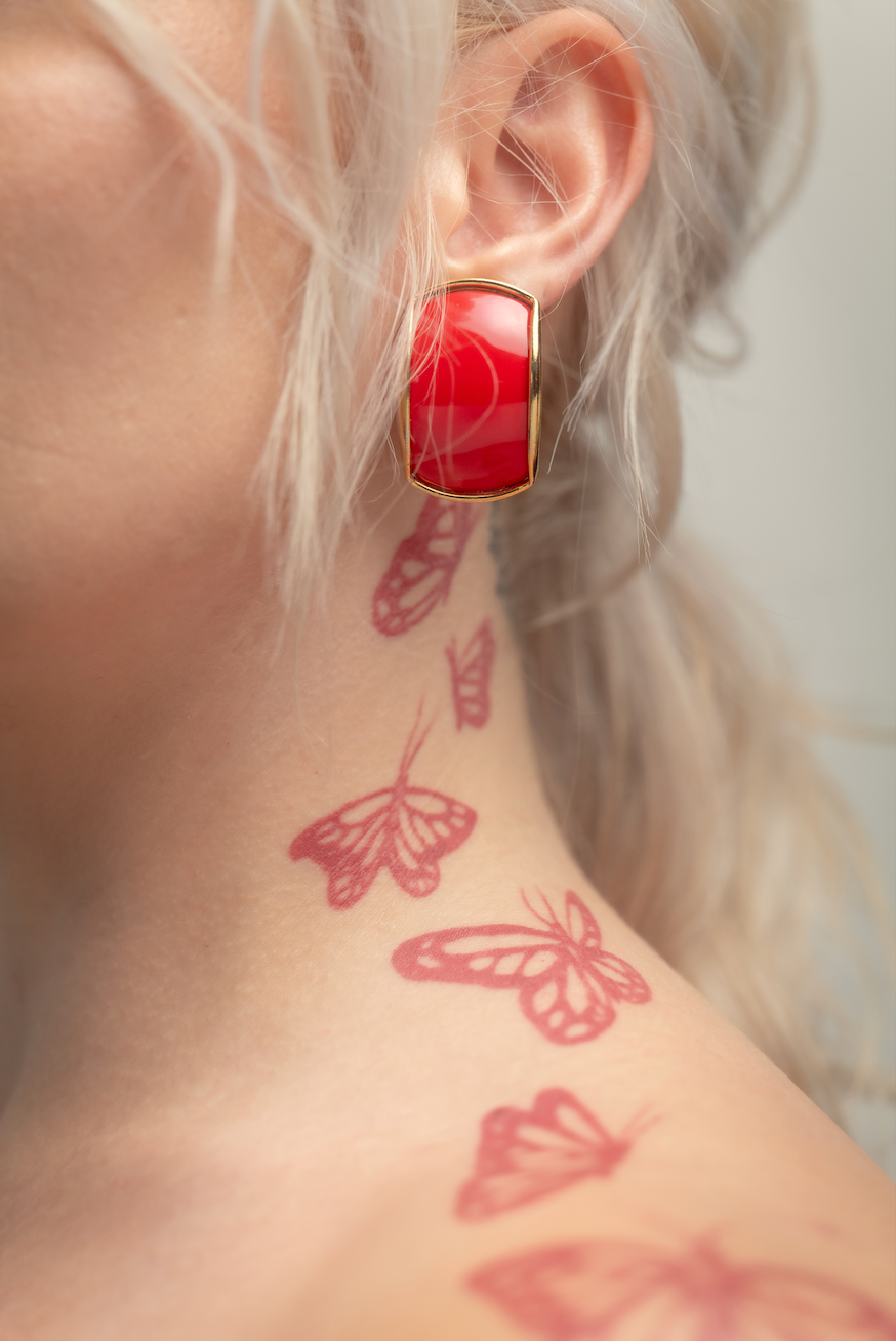 Red Statement Earrings