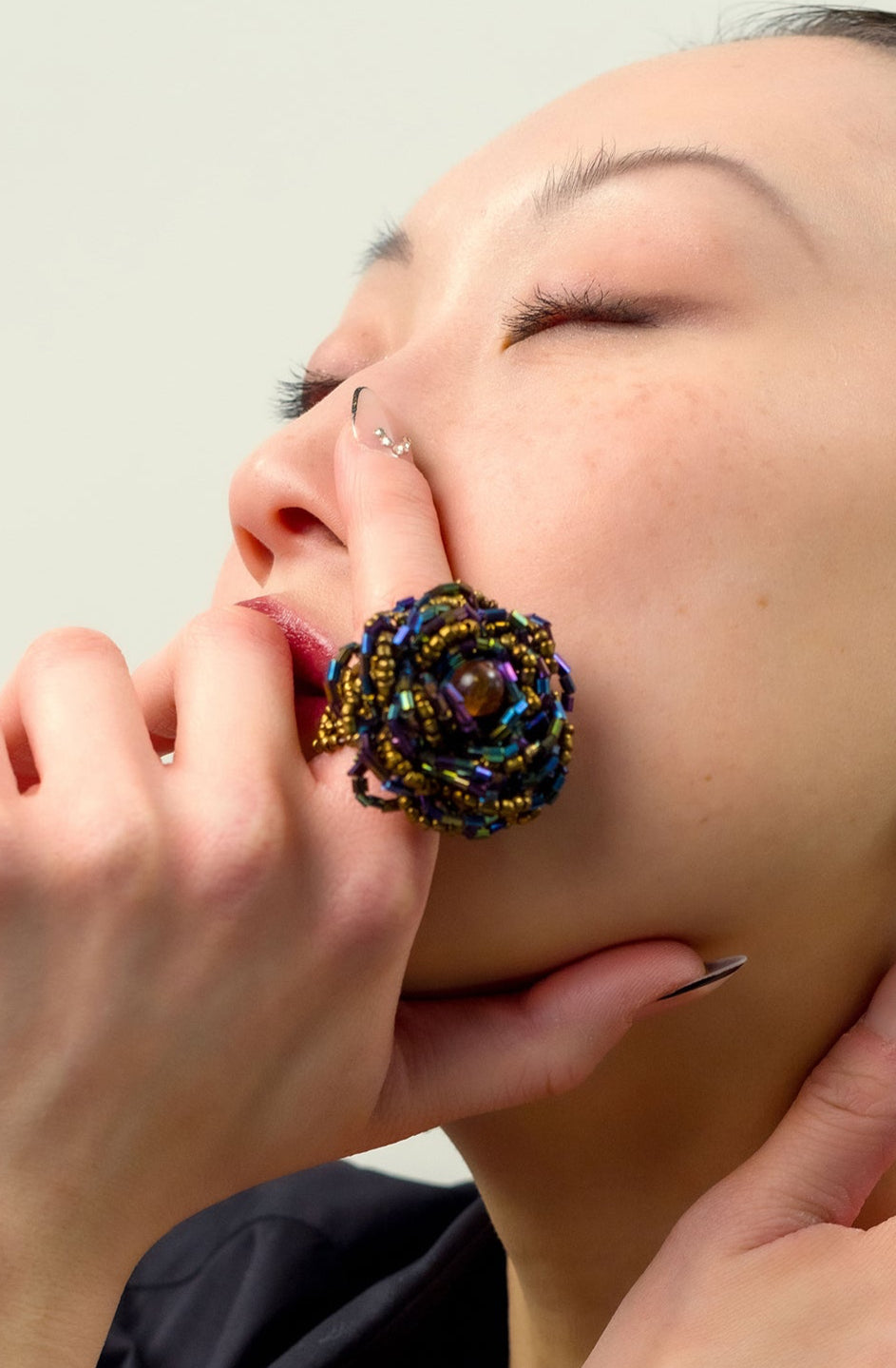 Seed Beads Flower Ring